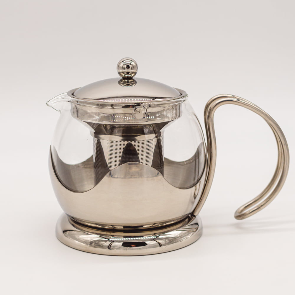 UK Glass - La Stainless Frame Teapot Cafetiere Steel with